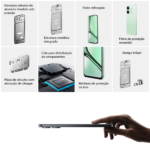 Smartphone Realme Note 60x recursos e cores verde e preto RMX3938