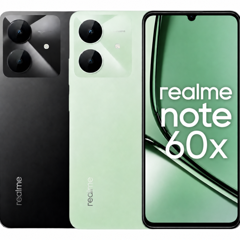 Smartphone Realme Note 60x Dual SIM 4G verde e preto 3GB/64GB e 4GB/128GB RMX3938