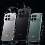 Smartphone Xiaomi POCO F8 Pro 5G NFC com opções de cores Preto, Verde e Silver