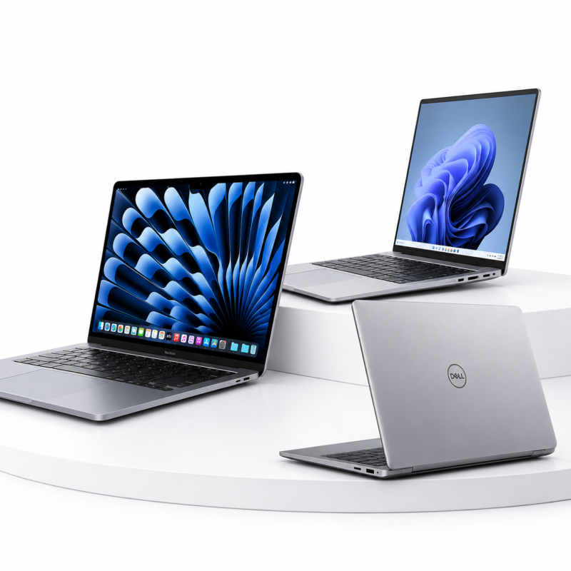 Notebooks premium de marcas como Apple, Dell, Samsung, Lenovo, Acer, Asus, Windows, Mac e iso