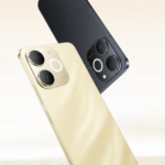 Smartphone Realme Note 70 dourado vista traseira com câmeras