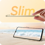 Celular Realme Note 70 dourado com design slim e tela frontal